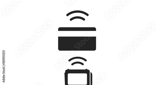 Contactless payment symbol representing secure wireless transactions with credit cards and mobile devices