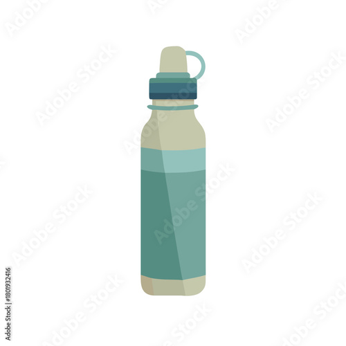 Green plastic bottle container for liquid soap or cleaner product isolated on a white background