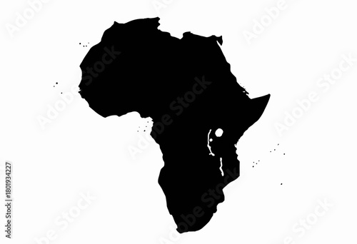 Minimalistic Vector Illustration Highlighting the African Continent with Color Accents on Two Notable Locations
