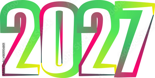 Vibrant 2027 year graphic with gradient colors for creative projects