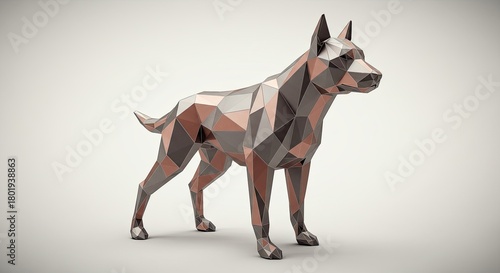 Geometric dog illustration on a light background design