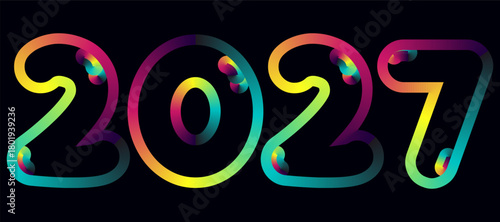 Vibrant and Futuristic 2027 Design Concept for New Year Celebrations