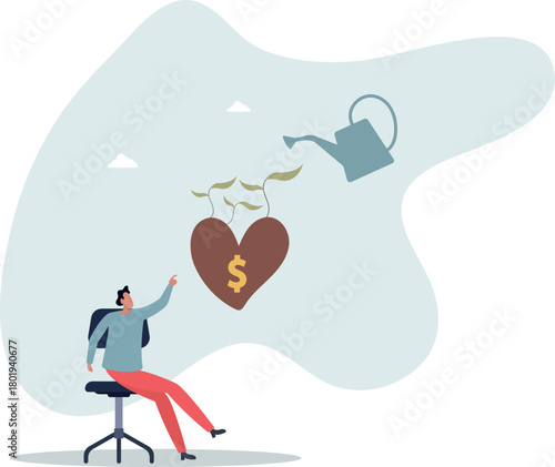 Dividend investment, prosperity and economic growth or saving and business profit concept.life and employment of people.