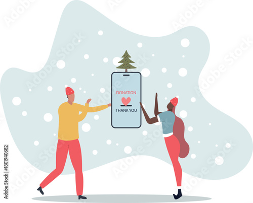 Charity donation, donate online with care to help and support people, giving money or volunteer, mobile social app to help other people concept.about a man and his life.