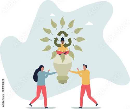 Energy conservation as low power lighting consumption.life and employment of people.