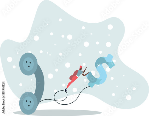 Telemarketing or telesales, phone call for selling product or business deal via telephone call, insurance agent concept.life and employment of people.