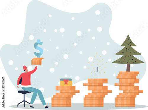 Compound interest effect, high return investment stock market or growth and prosperity economic concept.life and employment of people.