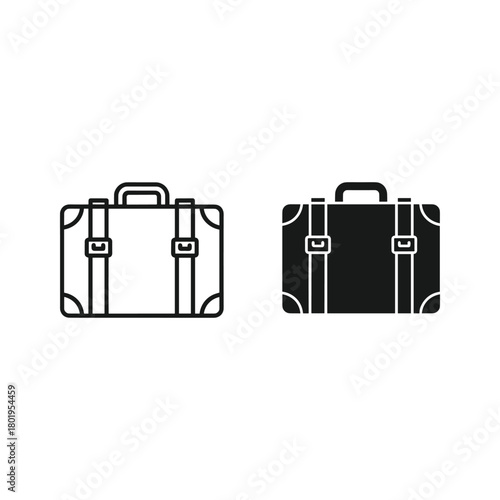 Two suitcases in black and white isolated on, travel concept