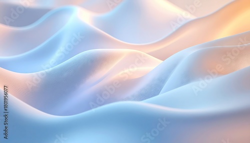 Abstract Light Blue And Peach Rippling Waves With Subtle Pixelation Effect Creating A Soft Textured Background