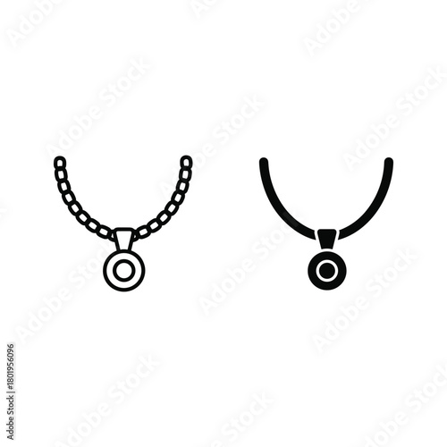 Necklace icon set isolated on, jewelry and fashion concept