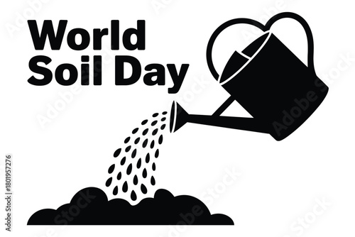 World Soil Day illustration of a watering can pouring soil onto the ground