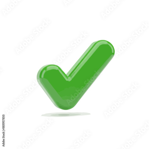 Simple Green Checkmark Icon Symbolizing Approval and Correctness