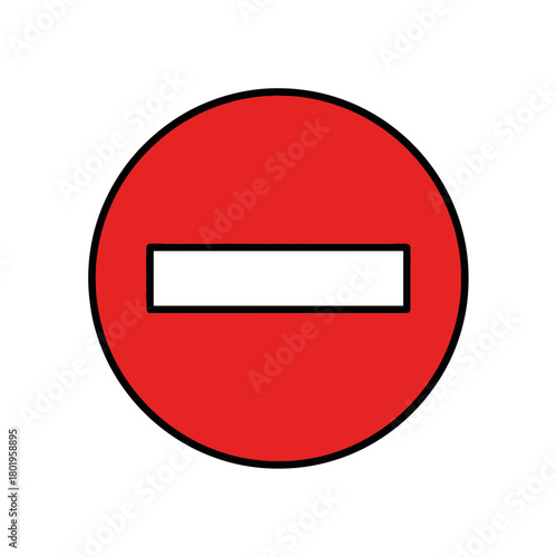 Free Download Standard Red No Entry Road Sign Icon Graphic for Traffic Prohibition - GFXLoad