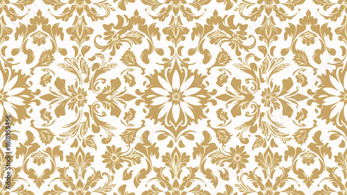 Damask pattern wallpaper design with vintage ornament textures
