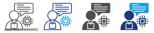 technicians consultant icon set with multiple style