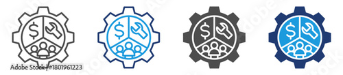 labor economic icon set with multiple style