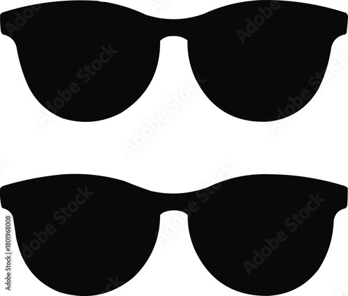 Minimal Sunglasses Icons Pack  Simple Solid Shapes for Accessories and Fashion Design