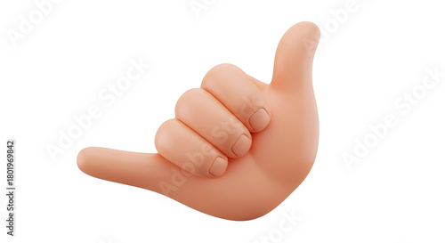 Hang loose 🤙  3D cartoon hand gesturing shaka sign, perfect for positive vibes and summer fun
