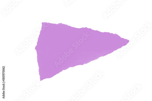 Purple Torn Paper Shape – Ripped Triangle Scrap Isolated on White