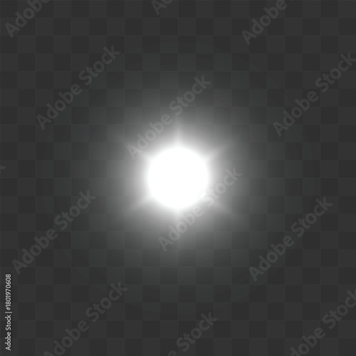 Glowing Starburst Light Effect Bright Radiant Glow Vector Illustration