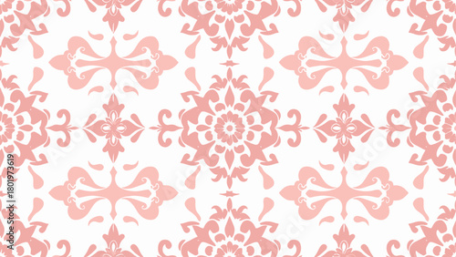 Seamless vintage floral vector pattern with baroque and victorian decorative style