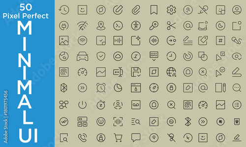 Web & App design icon set. ui ux line icon, user interface iconset collection. Trendy line icons. minimal thin line web icon set