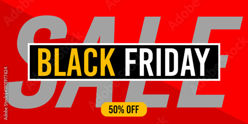 50% off black friday sale 50%off fifty percent off 50 % off discount, retail, price, november, promotion.