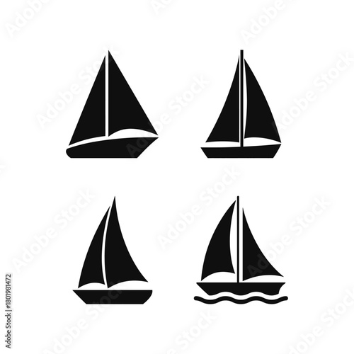 A black and white image of a sailboat