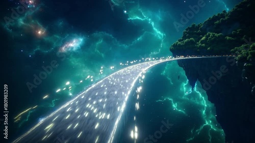 Explore a mystical fantasy world filled with floating islands and a path of light, perfect for games, movies, or visionary content, inviting viewers to dream and imagine limitless possibilities