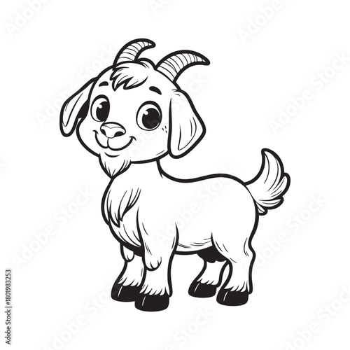 Cute cartoon goat vector