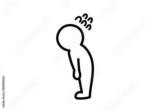 お辞儀をする人　焦り