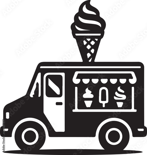 Ice cream truck vector illustration isolated on