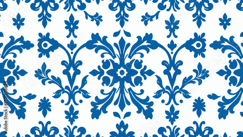 Seamless vintage floral damask pattern wallpaper design