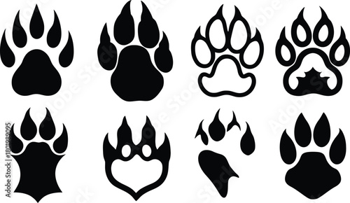 werewolf paw silhouette style minimal vector art illustration on a white background.
