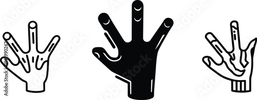 zombie hand silhouette style minimal vector art illustration on a white background.
