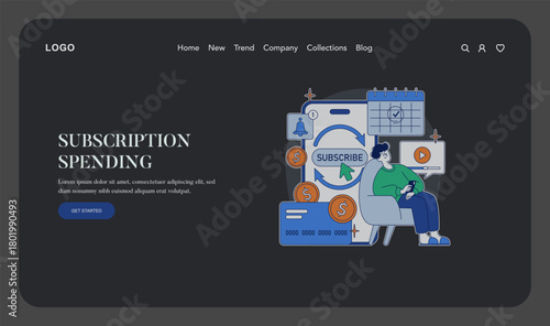 Subscription Spending Concept Vector Illustration