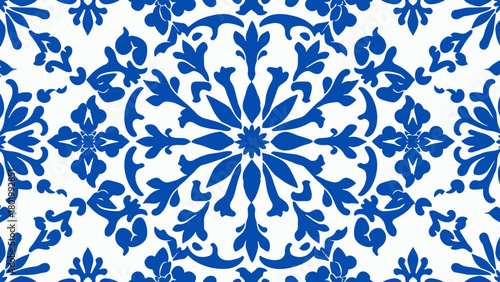 Seamless floral damask pattern vintage ornamental design