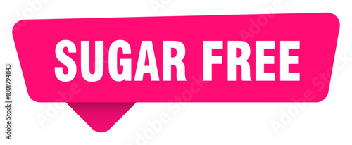 sugar free magenta sticker isolated on transpatent background. sugar free sign