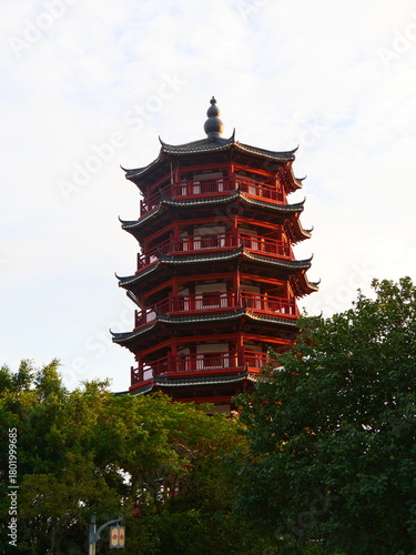 chinese temple in the city
