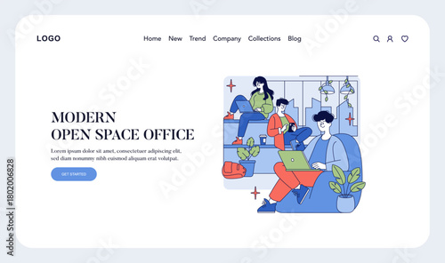 Creative Team Collaboration in Modern Open Space Office