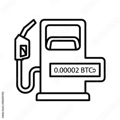 Bitcoin cryptocurrency payment for fuel at a gas station pump