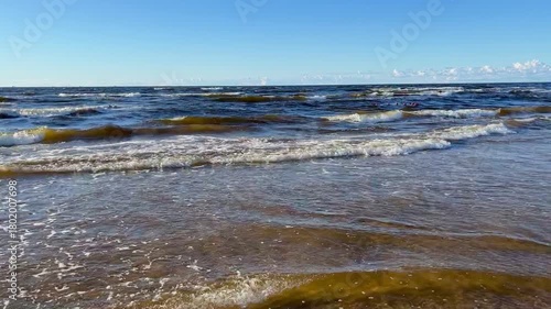 baltic sea beach summer waves jurmala latvia
