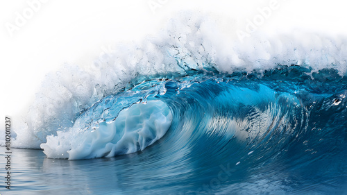 Fototapeta Naklejka Na Ścianę i Meble -  Clear seawater and foamy crest in action