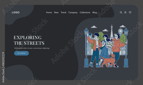 Urban Exploration Journey Vector Illustration