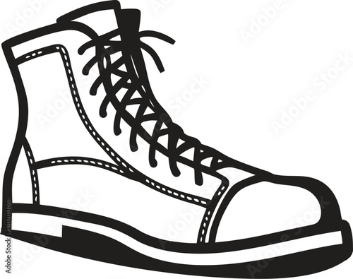 black sport shoes vector illustration