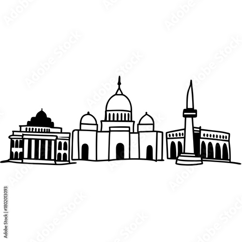 vector illustration of a town building
