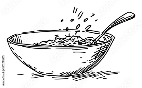 fresh bread loaf with wheat hand drawn doodle sketch vector black shape