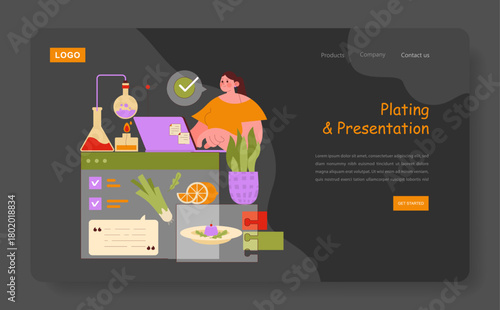 Culinary Plating and Presentation Vector Illustration