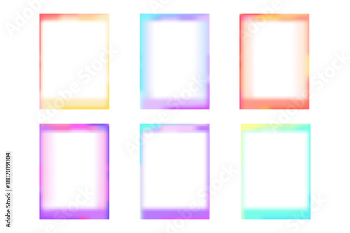 Blur aurora fluid border, frame. Y2k vibrant soft liquid effect. Neon flow, color gradation. Blend mesh with soft neon light holographic