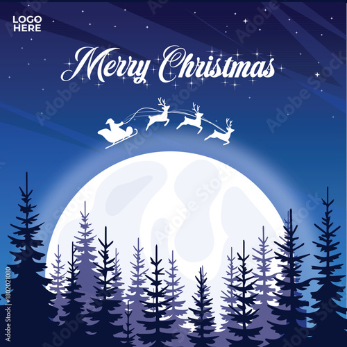 Merry Christmas Social Media Post | Festive Holiday Greeting Design